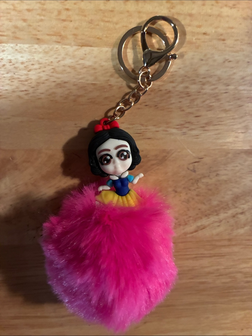 Pink Pom Snow White Doll Keychain Bag Charm-NWOT’s
